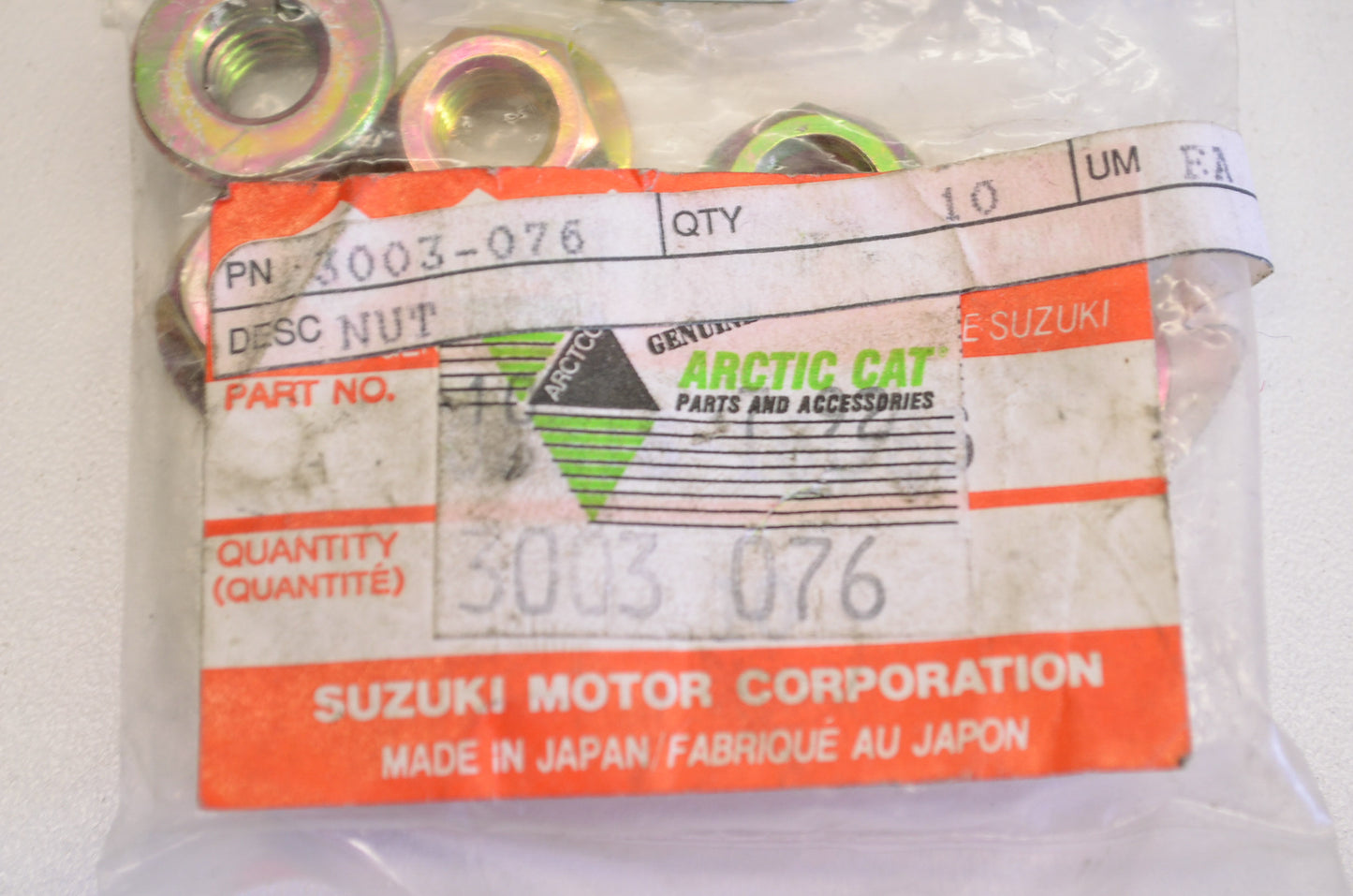 OEM Arctic Cat 3003-076 Inter Cooler Nut Qty 8 NOS