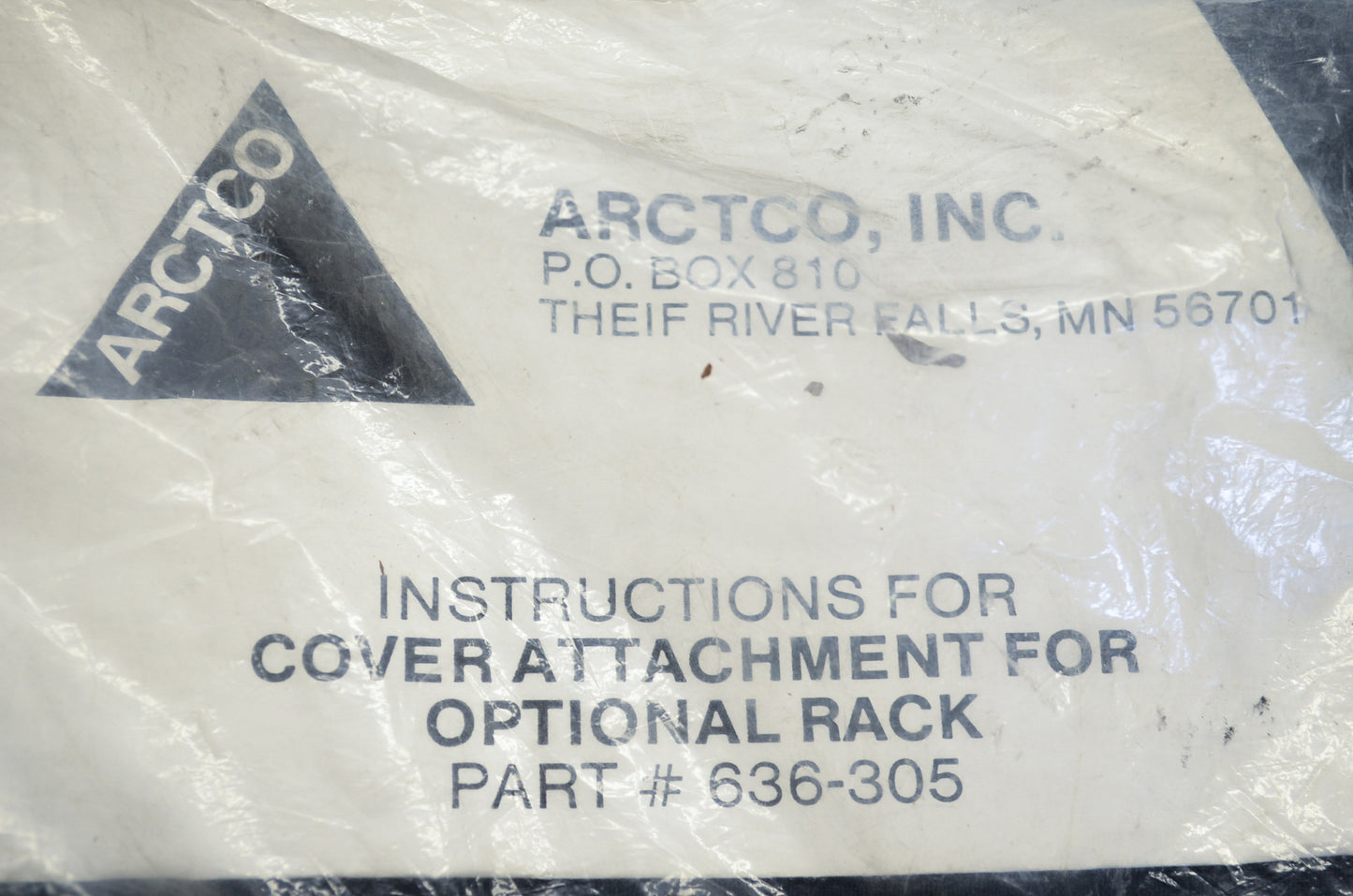 OEM Arctic Cat 0636-305 Cover For Rack Option NOS