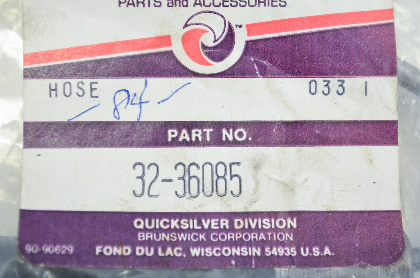 New OEM Mercury 32-36085 Fuel line NOS