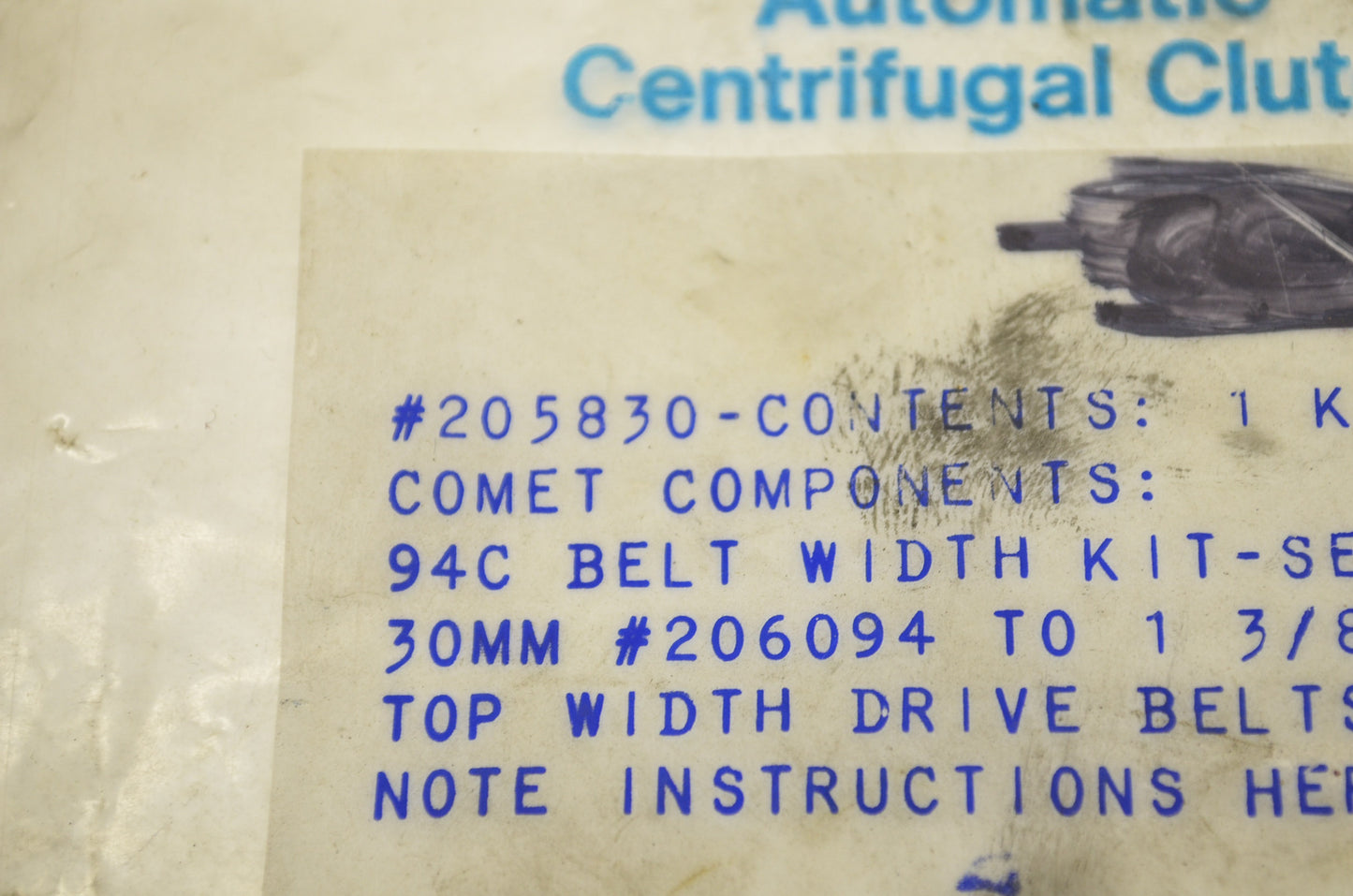 Comet 205830 Belt Spacer Kit NOS