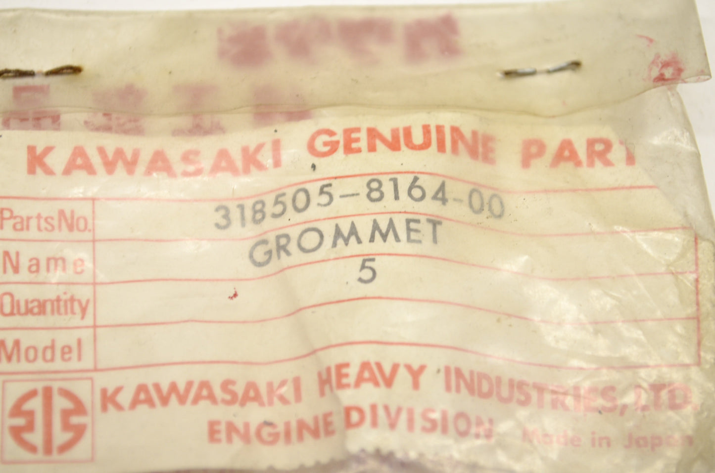 OEM Kawasaki 3000-070 318505-8164-00 Grommet QTY 4 NOS