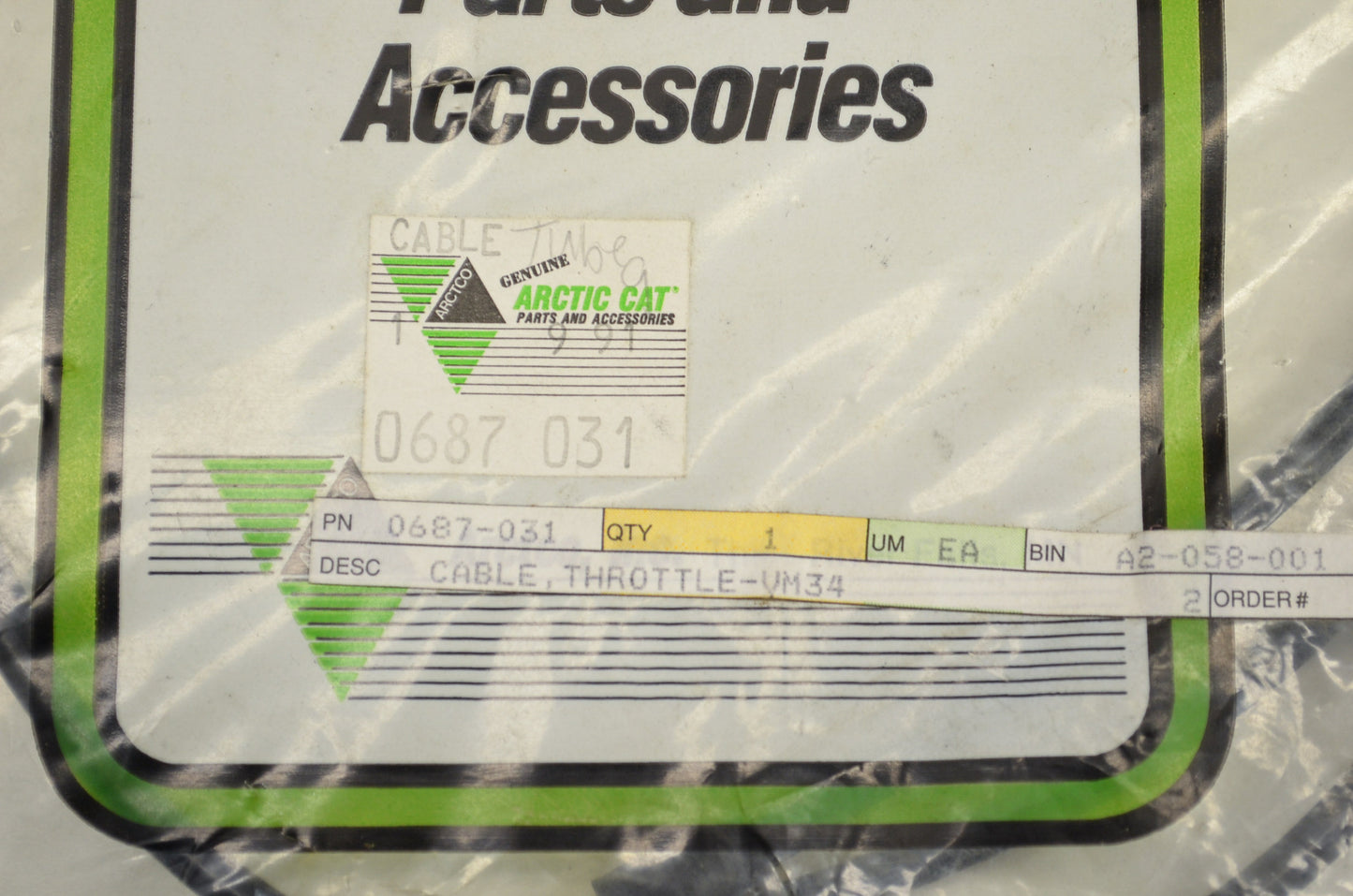 OEM Arctic Cat 0687-031 Throttle Cable VM34 NOS