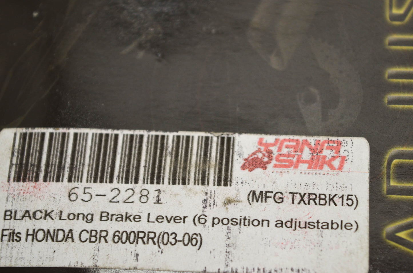 Yana Shiki TXRBK15, 65-2281 Honda Black Long 6 Position Adjustable Brake Lever N