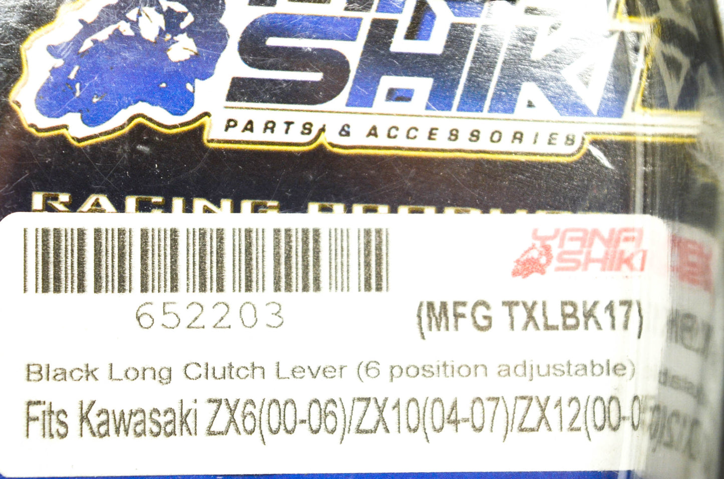 Yana Shiki TXLBK17, 652203 Kawasaki Black Long 6 Position Adjustable Clutch Leve