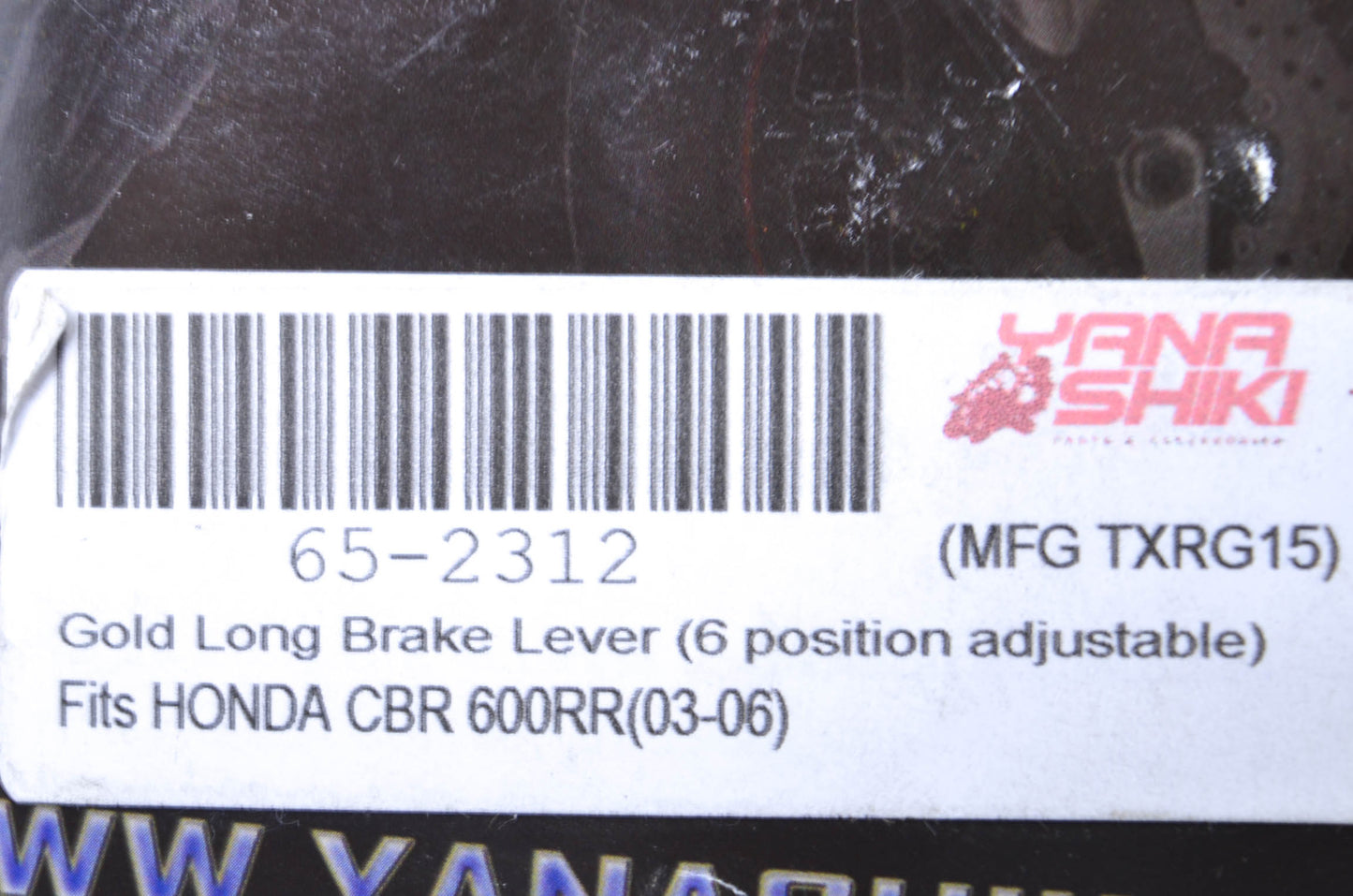 Yana Shiki TXRG15 Honda Gold Long 6 Position Adjustable Brake Lever NOS