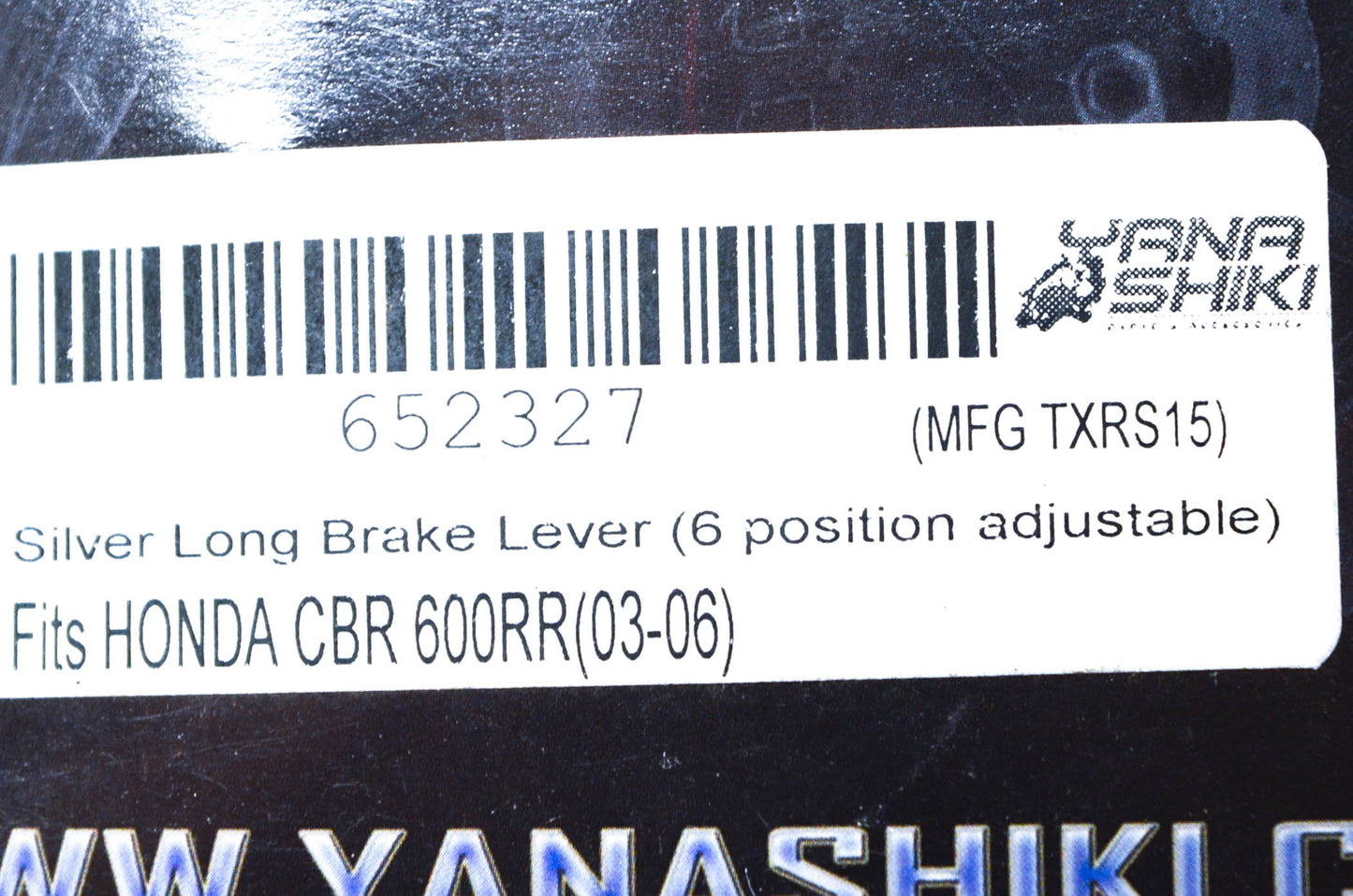 Yana Shiki TXRS15, 652327 Honda Silver Long 6 Position Adjustable Brake Lever NO