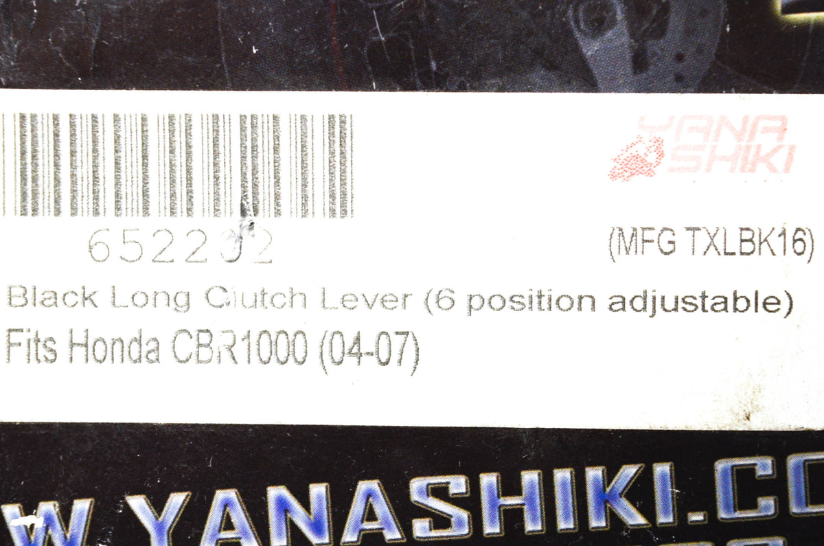 Yana Shiki TXLBK16, 652202 Honda Black Long 6 Position Adjustable Clutch Lever N