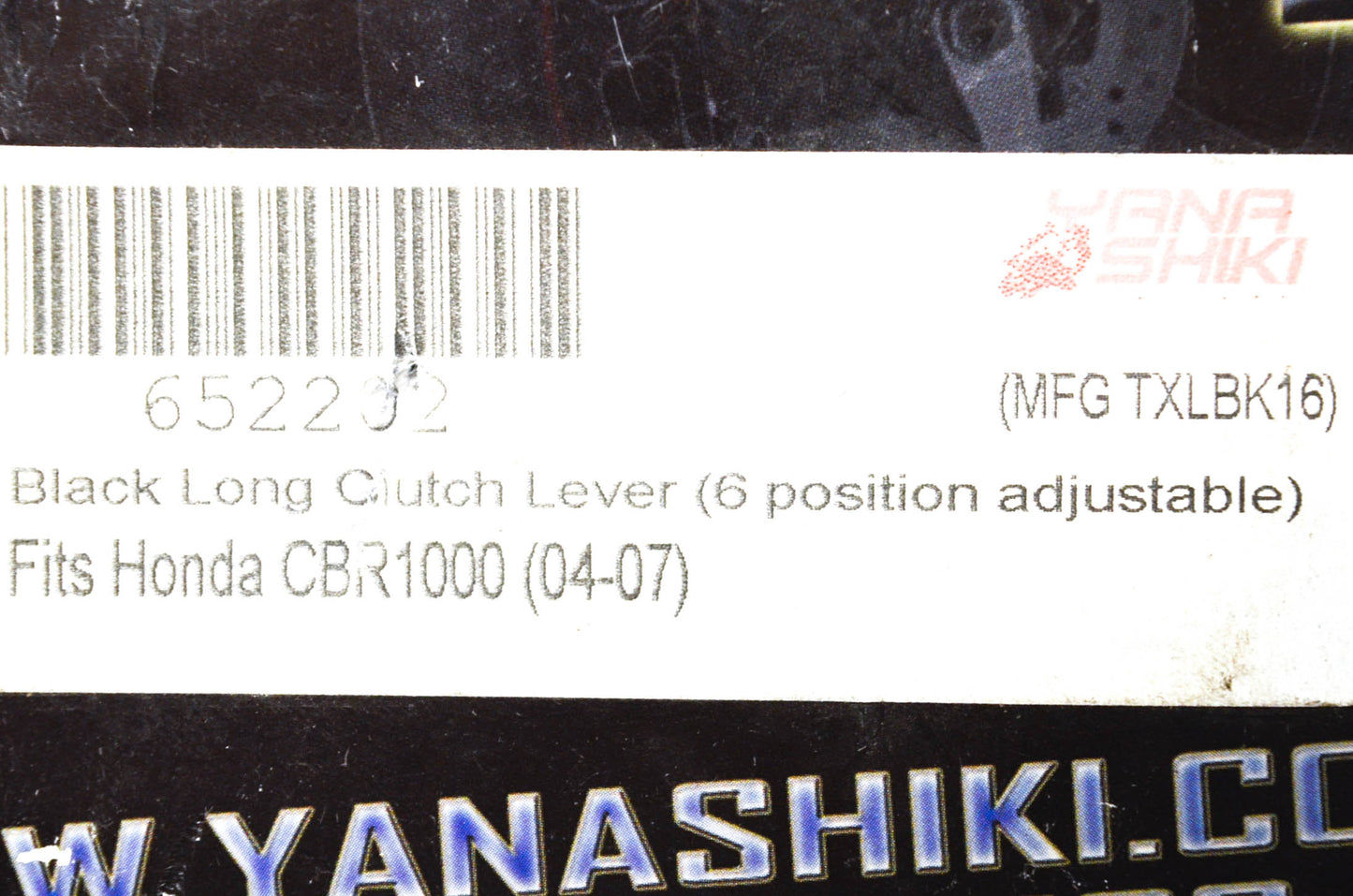 Yana Shiki TXLBK16, 652202 Honda Black Long 6 Position Adjustable Clutch Lever N