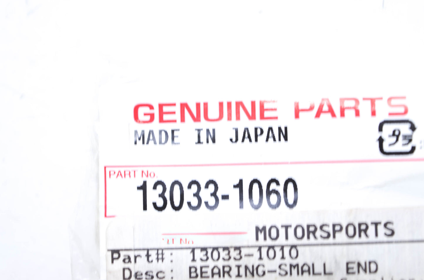 New OEM Kawasaki 13033-1060 Small End Bearing NOS