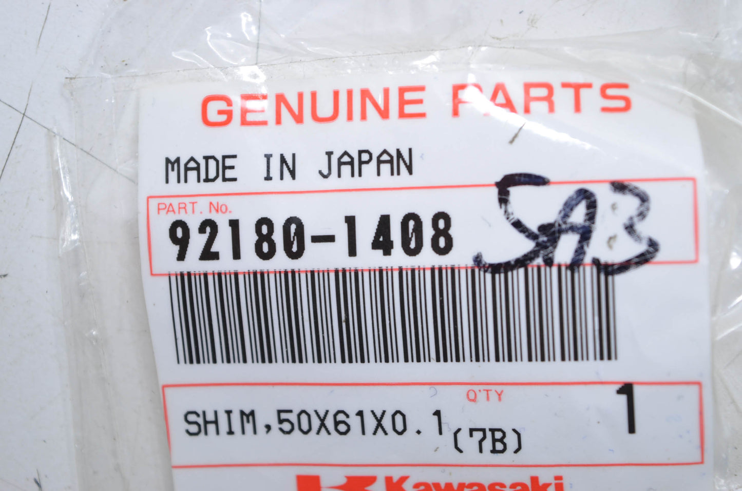 OEM Kawasaki 92180-1408 Shim 50X61X0.15 NOS