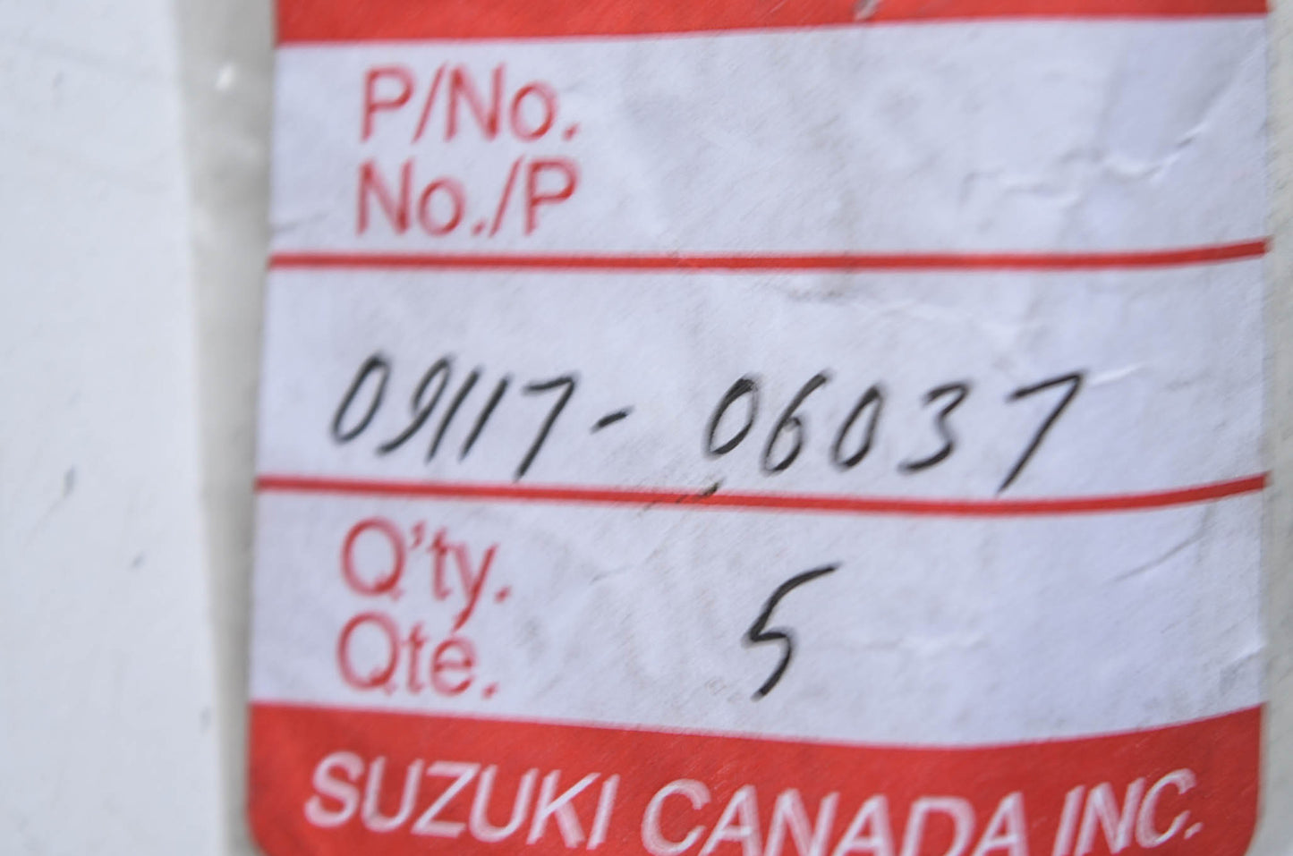 OEM Suzuki 09117-06037 Bolt 6X35 Qty 5 NOS