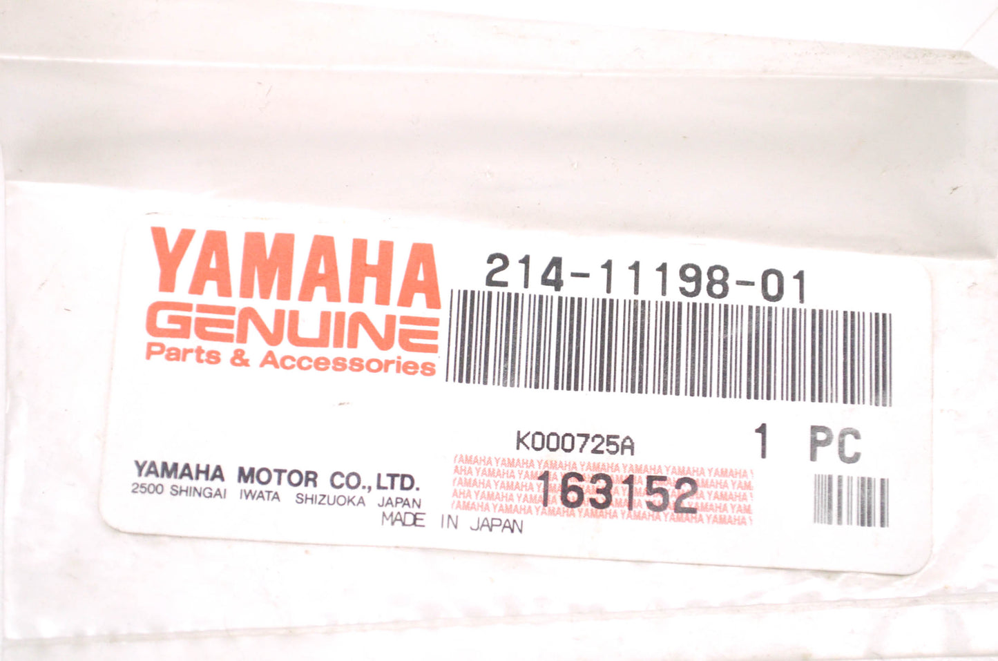 New OEM Yamaha 214-11198-01-00 Gasket NOS