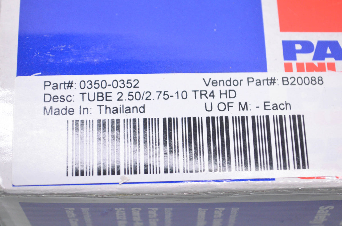 Parts Unlimited 0350-0352, B20088 Heavy Duty Tire Inner Tube 2.50/2.75-10 TR4 NO