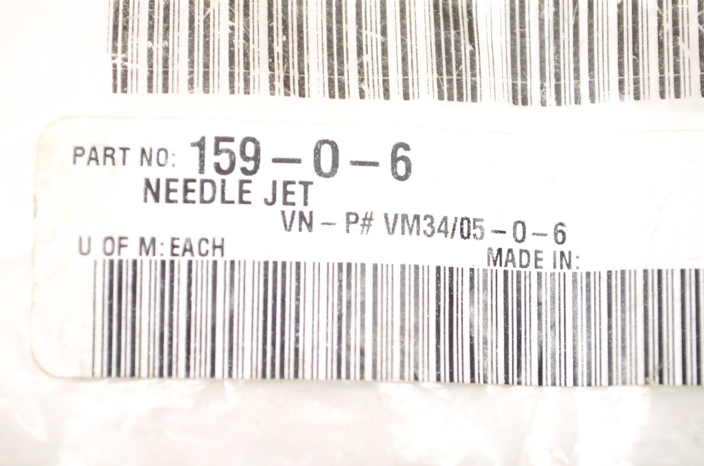 Mikuni 159-0-6 Primary Needle Jet NOS