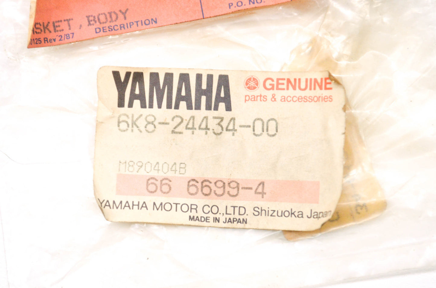 OEM Yamaha 6K8-24434-00-00 Body Gasket NOS