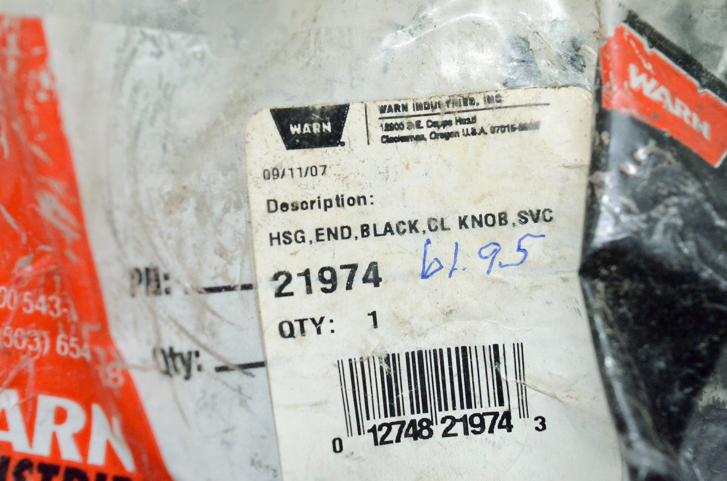 Warn 21974 Clutch End Housing NOS