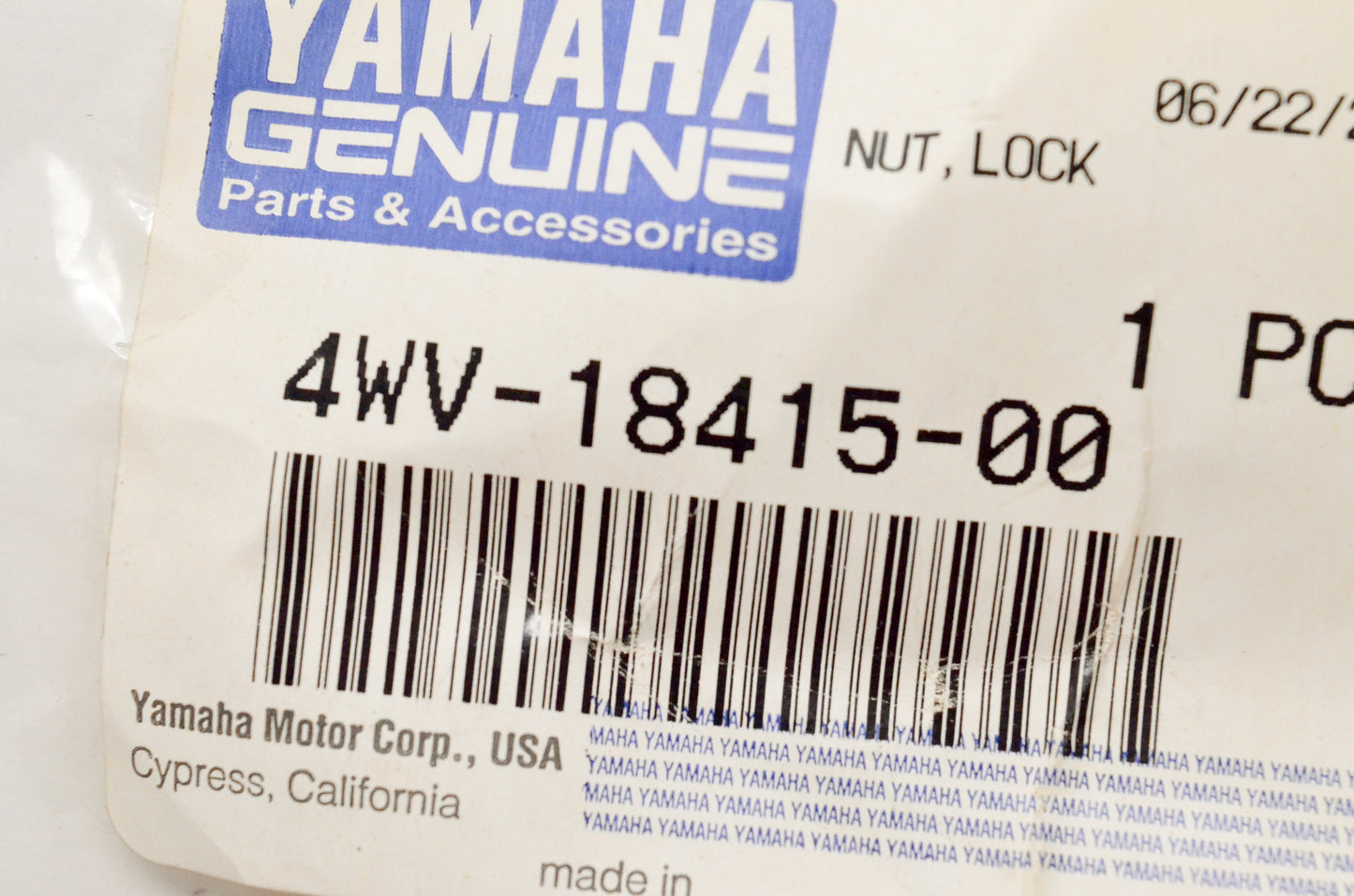 OEM Yamaha 4WV-18415-00-00 Lock Nut NOS