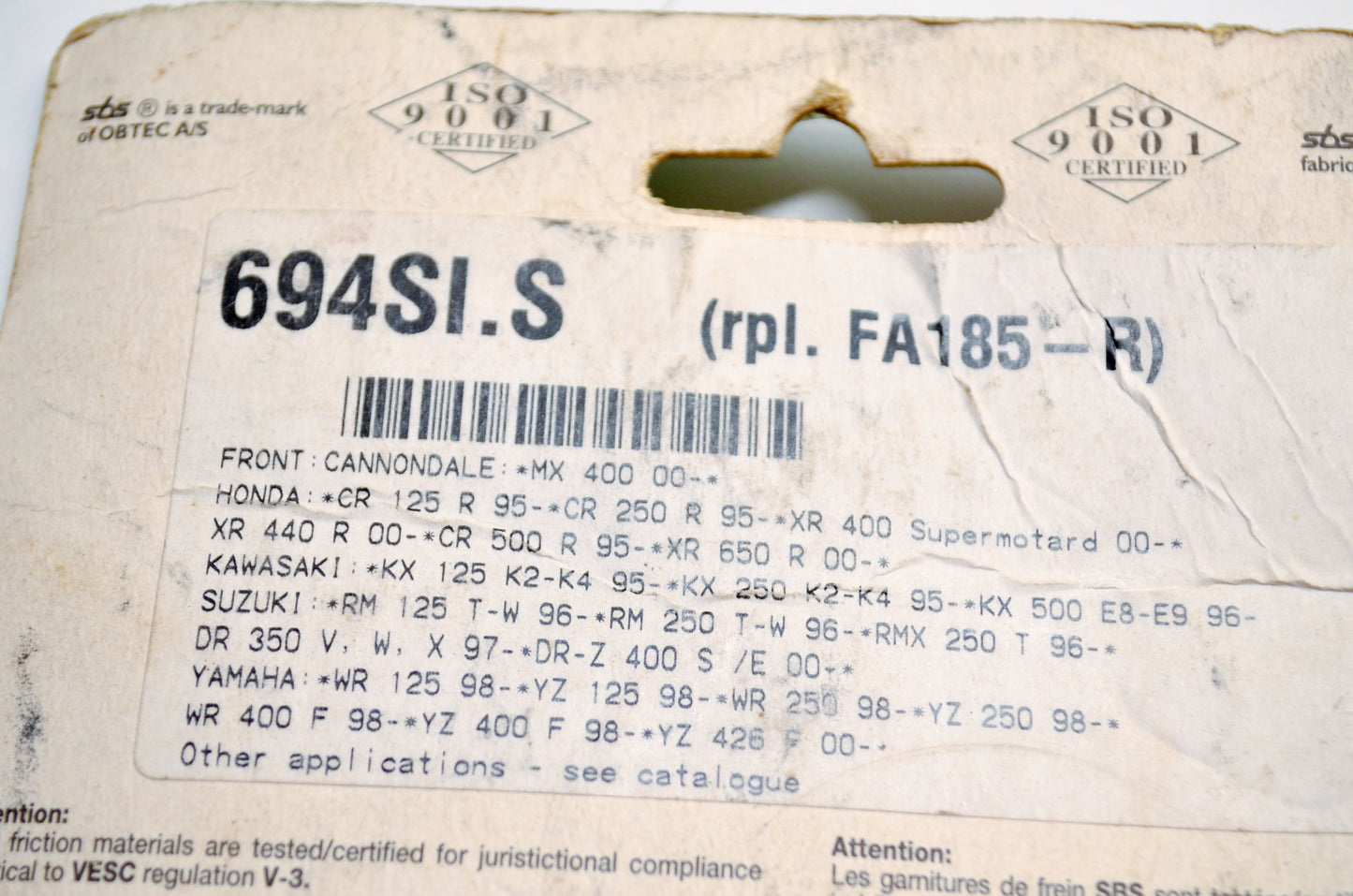 SBS 694SI, 694SI.S Brake Pad Kit NOS