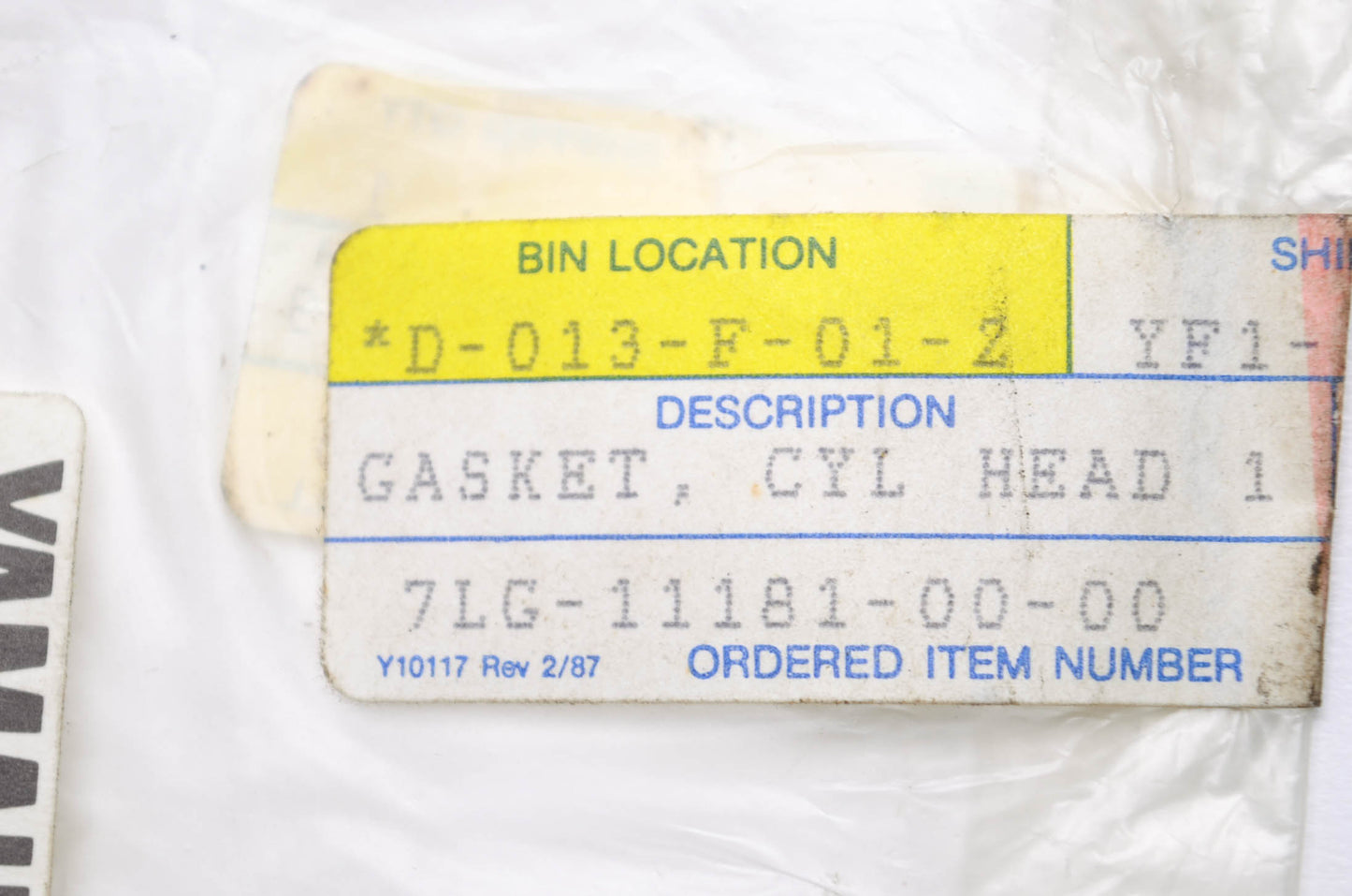 OEM Yamaha 7LG-11181-00-00 Cylinder Head Gasket NOS