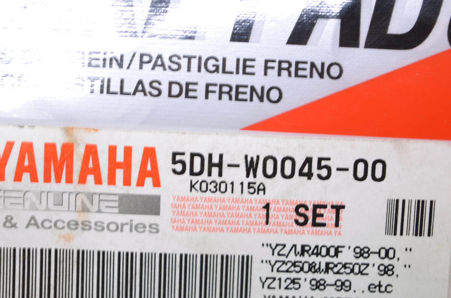 OEM Yamaha 5DH-W0045-00-00 Brake Pad Kit NOS