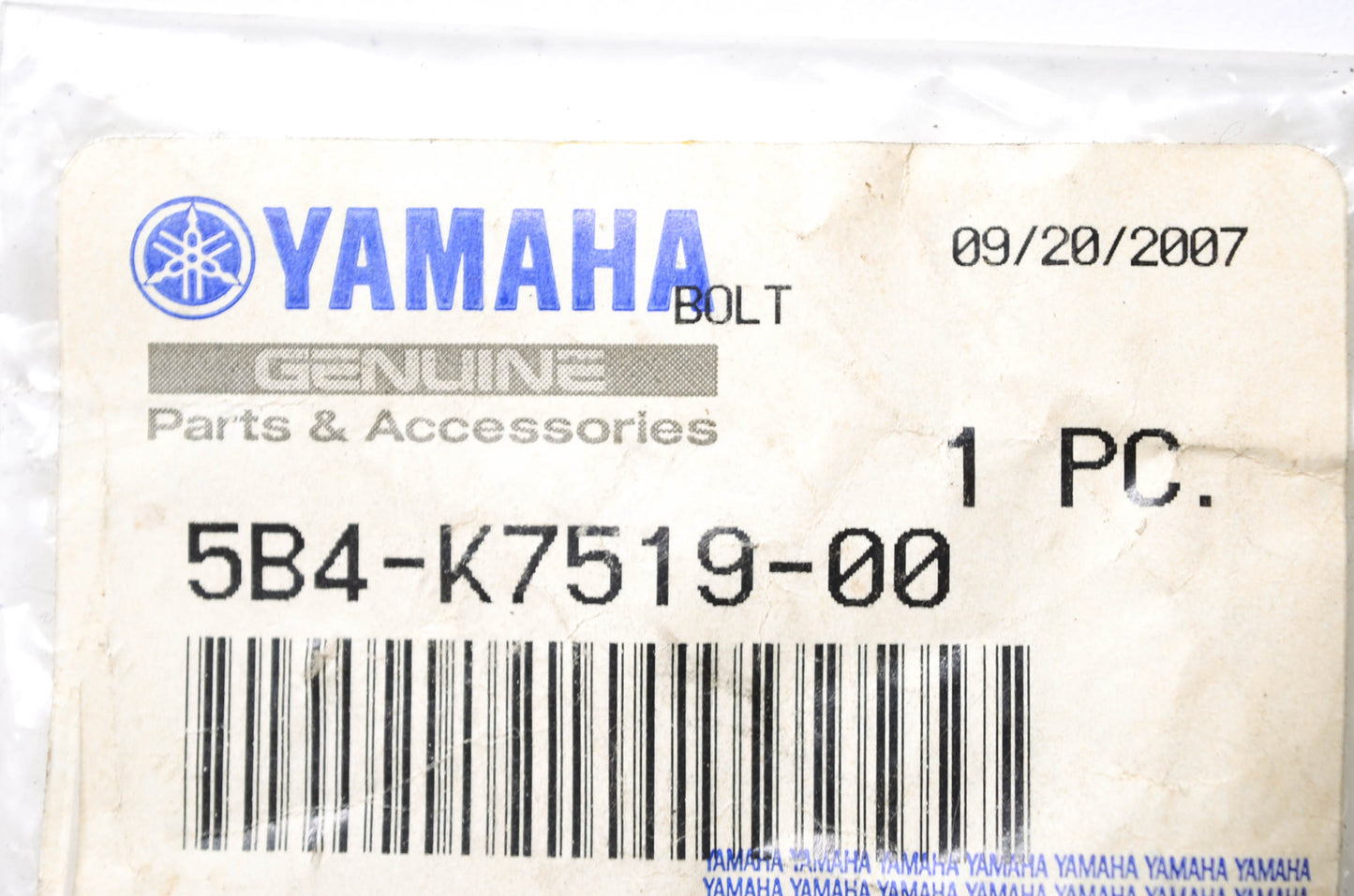 OEM Yamaha 5B4-K7519-00-00 Bolt NOS