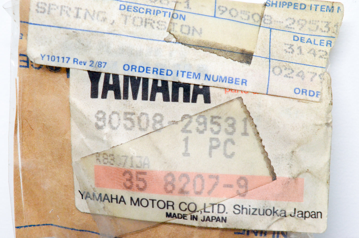 New OEM Yamaha 90508-29531-00 Torsion Spring NOS