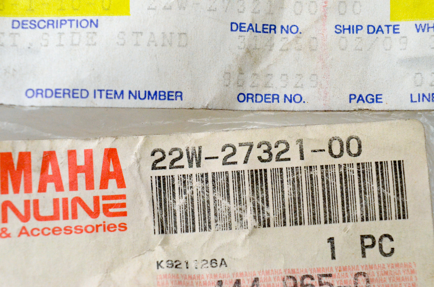 New OEM Yamaha 22W-27321-00-00 Side Stand Bracket NOS