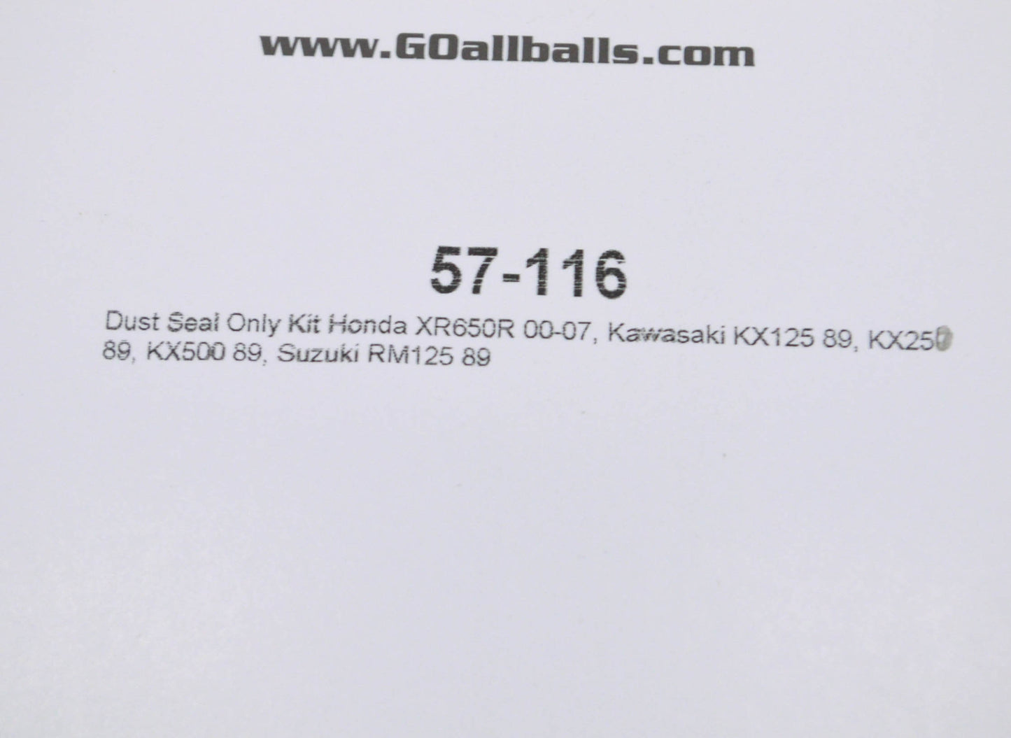 All Balls 57-116 Dust Seal Kit NOS
