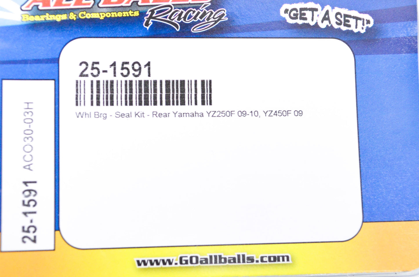 All Balls 25-1591, ACO30-03H Yamaha Rear Wheel Bearing Seal Kit NOS