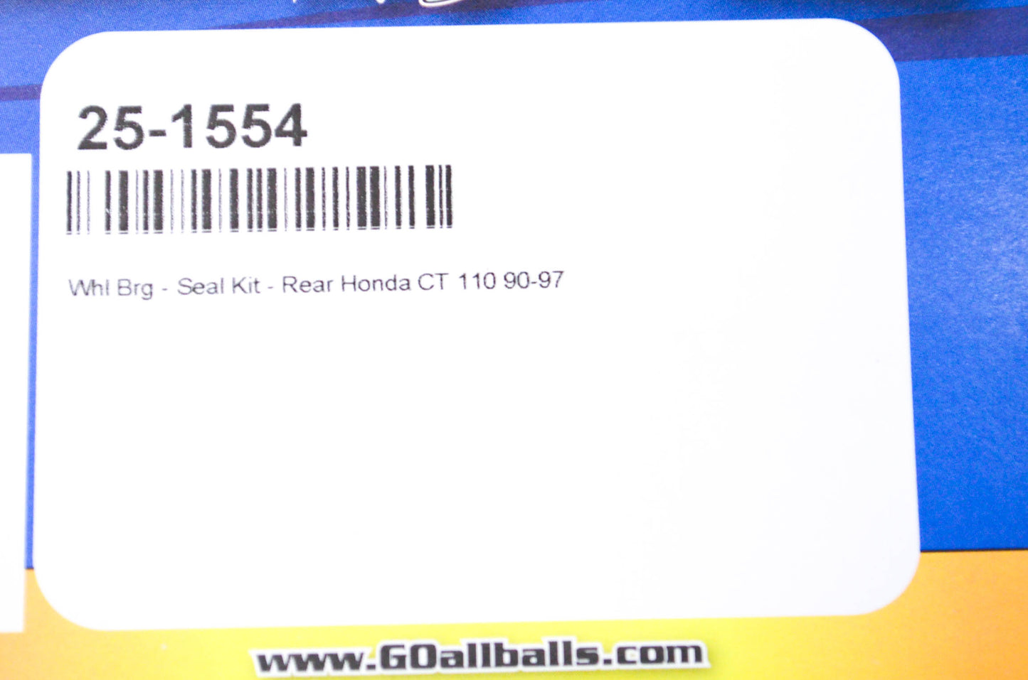 All Balls 25-1554, IND30-03G Honda Rear Wheel Bearing Seal Kit NOS