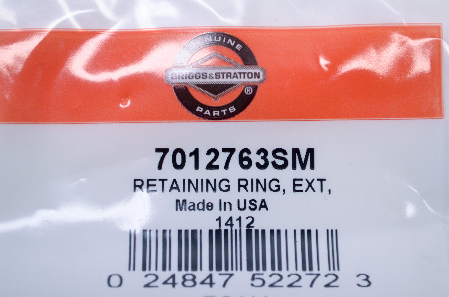 OEM Briggs & Stratton 7012763SM External Retaining Ring NOS