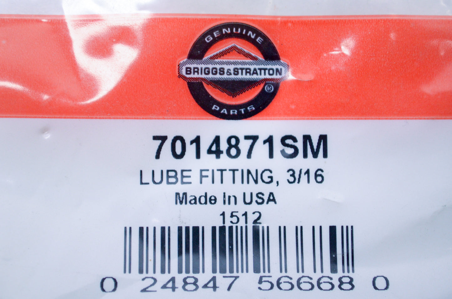 OEM Briggs & Stratton 7014871SM 3/16 Lube Fitting NOS