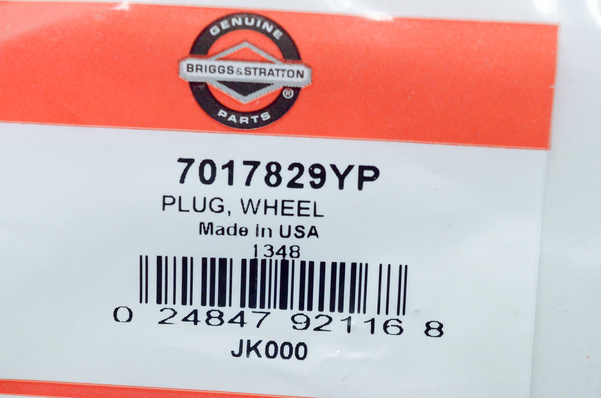 OEM Briggs & Stratton 7017829YP Wheel Plug NOS