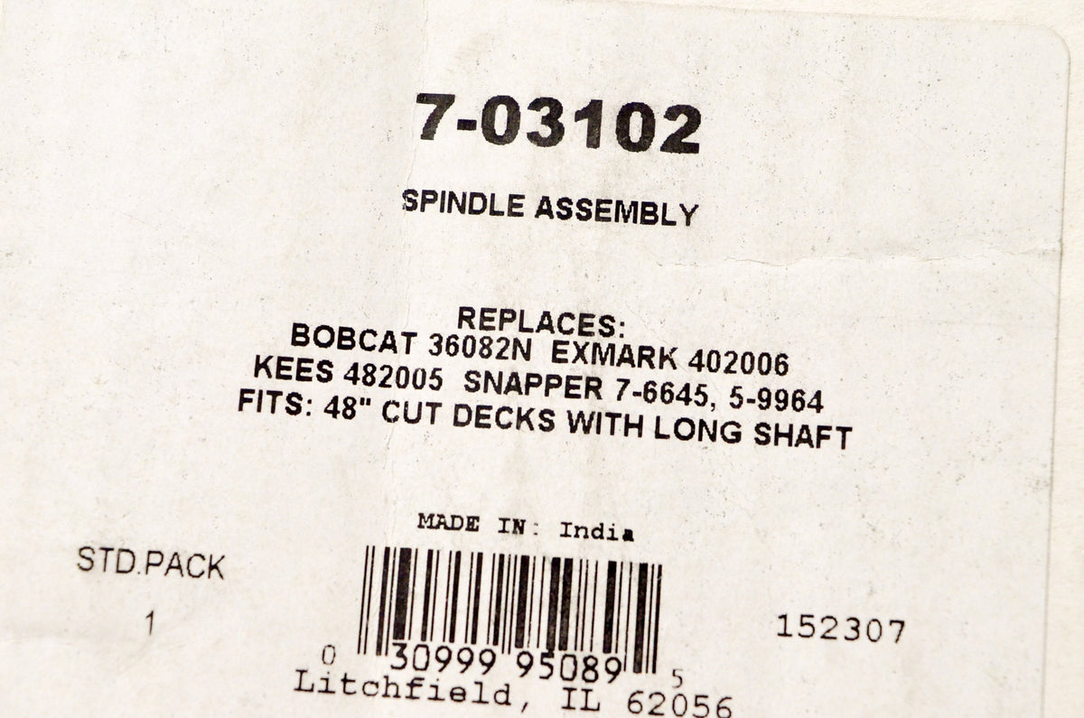 Prime Line 7-03102, 36082N, 402006, 482005, 7-6645, 5-9964 Spindle Assembly NOS