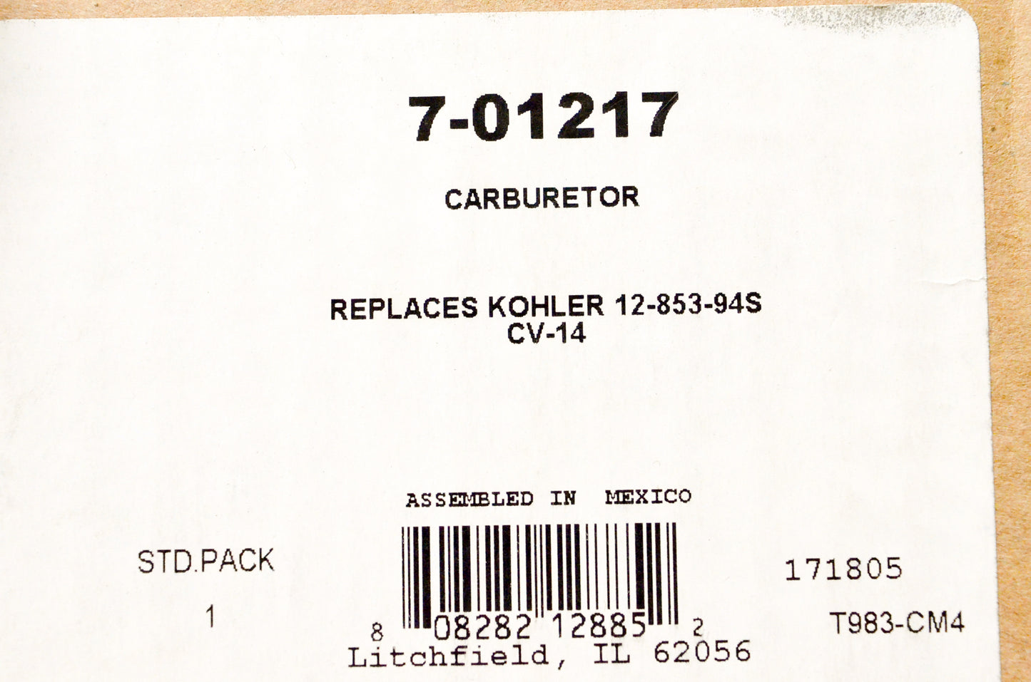 Prime Line 7-01217 Carburetor NOS