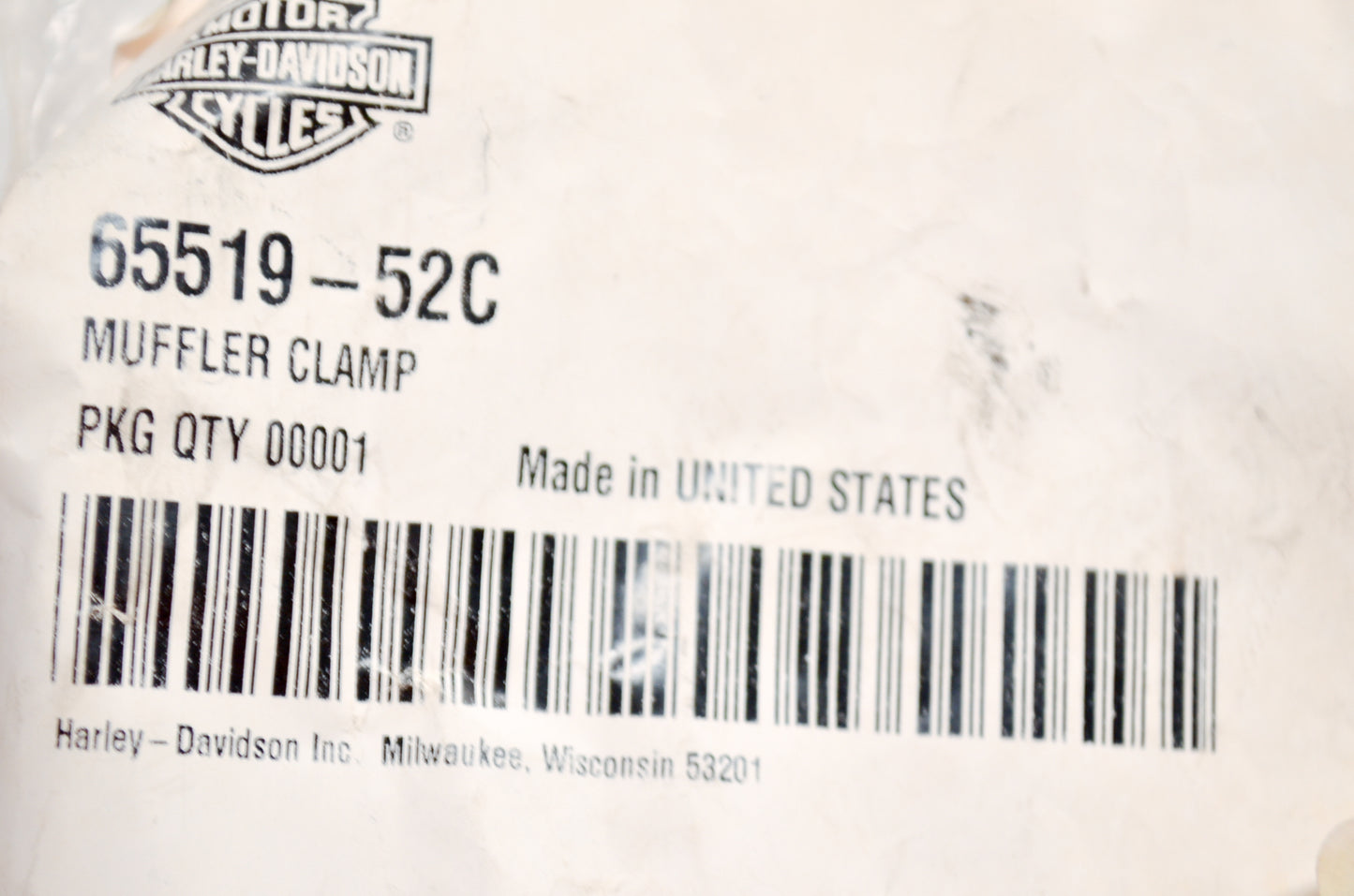 OEM Harley-Davidson 65519-52C Muffler Clamp NOS