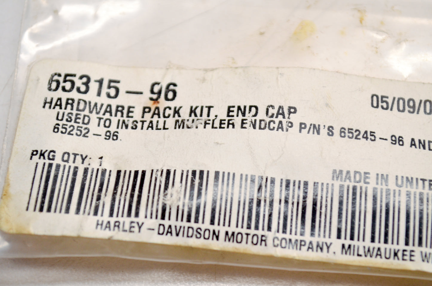 End Cap Hardware Kit NOS