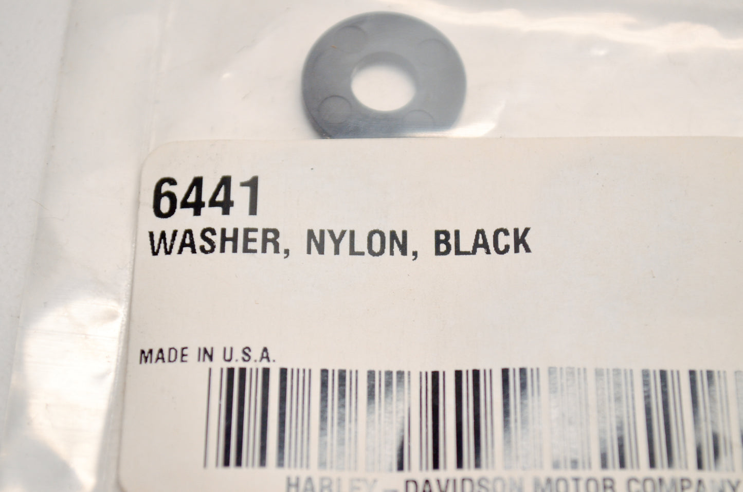 OEM Harley-Davidson 6441 Black Nylon Washer Qty 4 NOS