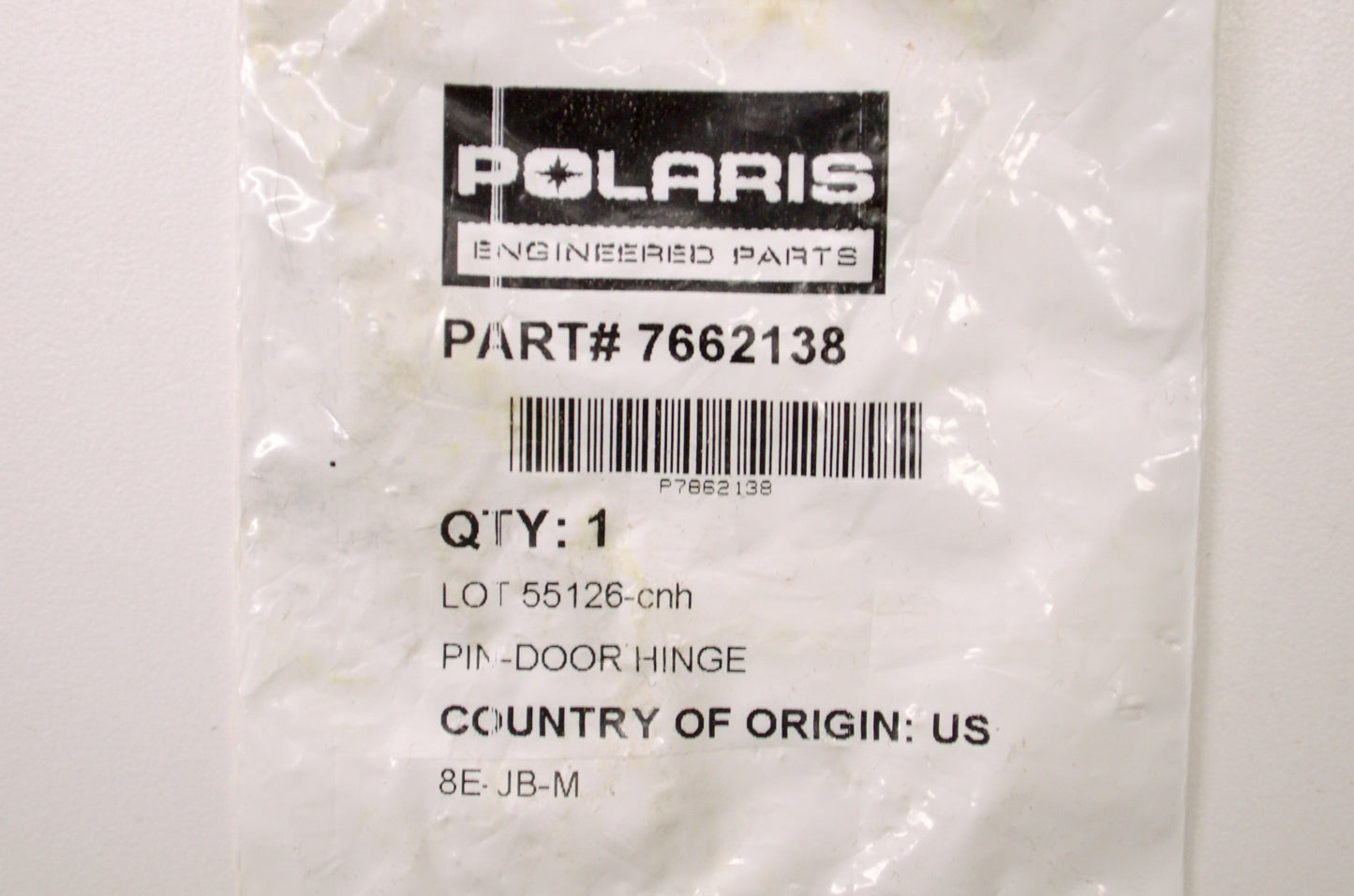 OEM Polaris 7662138 Door Hinge Pin NOS