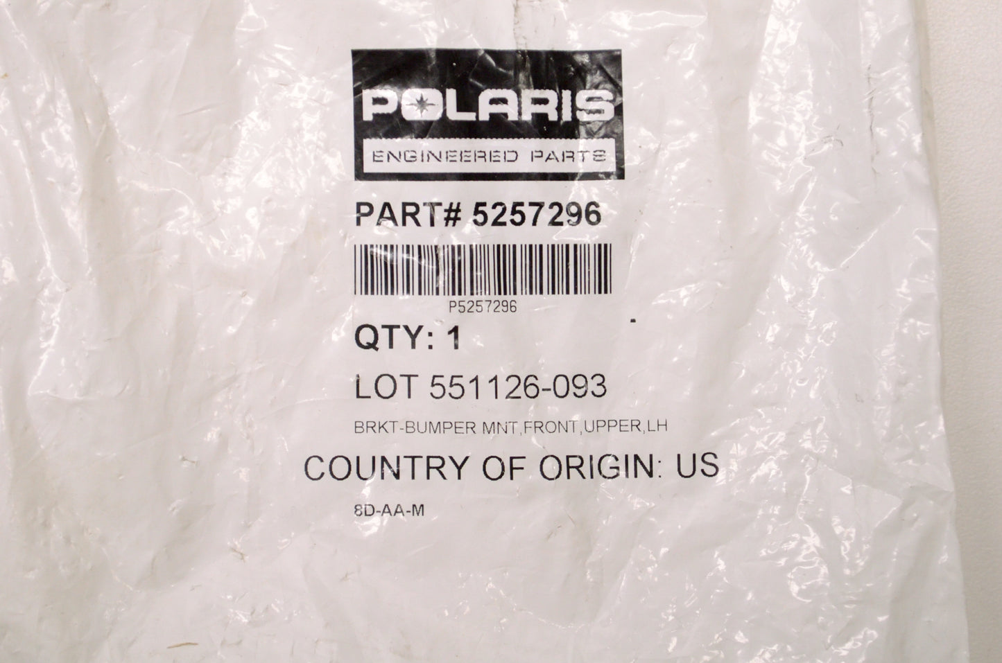 OEM Polaris 5257296 Left Upper Front Bumper Mount Bracket NOS