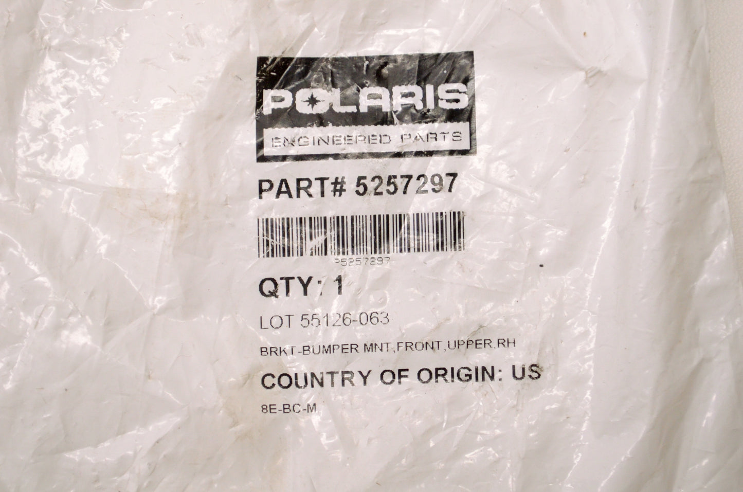 OEM Polaris 5257297 Right Upper Front Bumper Mount Bracket NOS