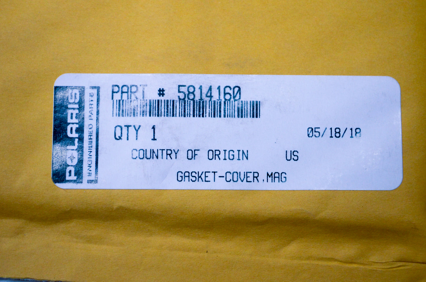 OEM Polaris 5814160 Stator Mag Cover Gasket NOS