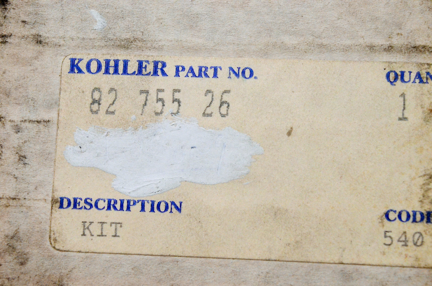 Kohler 82-755-26 Starter Drive Kit NOS