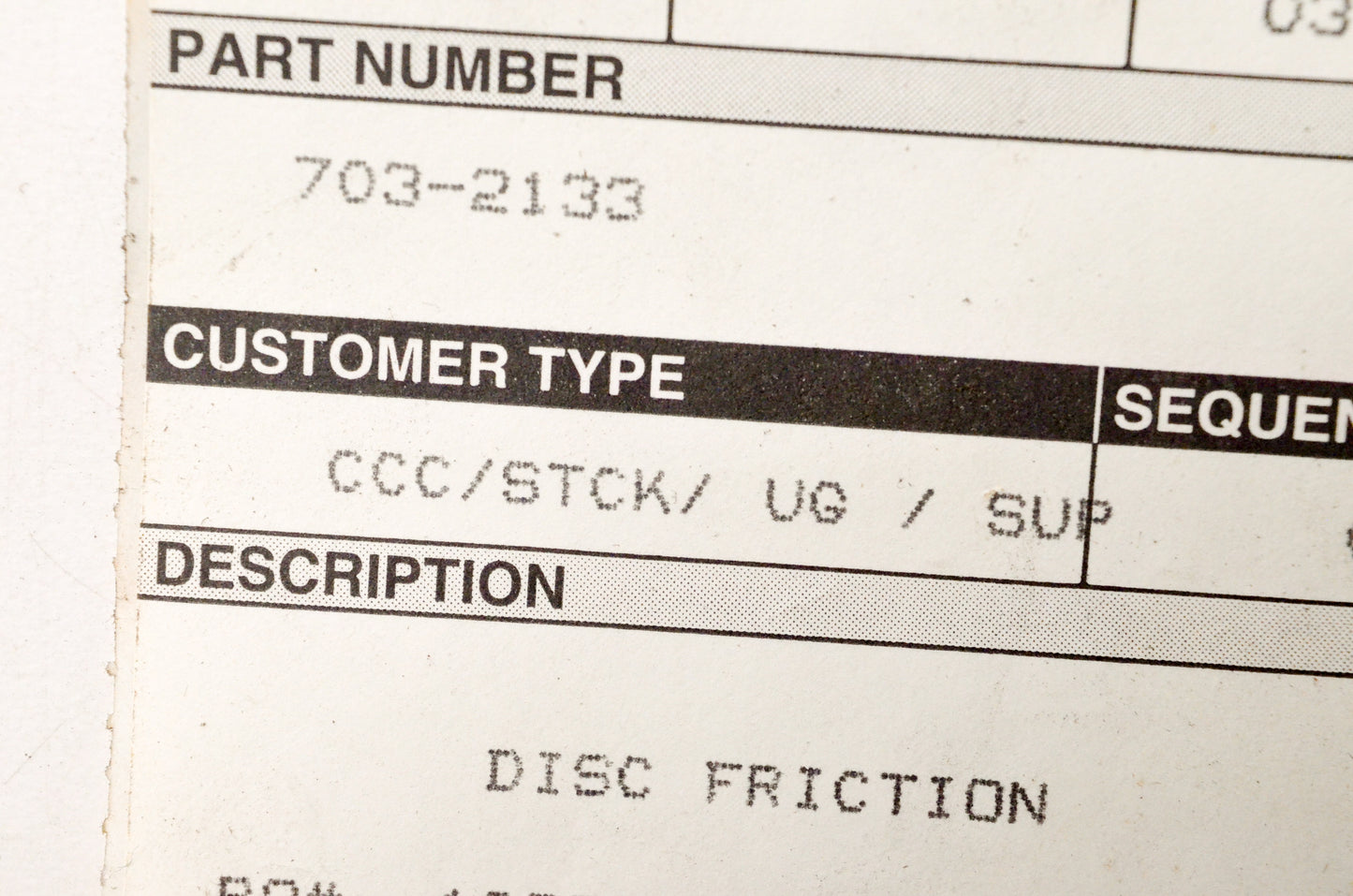 Cub Cadet 703-2133 Friction Disc NOS