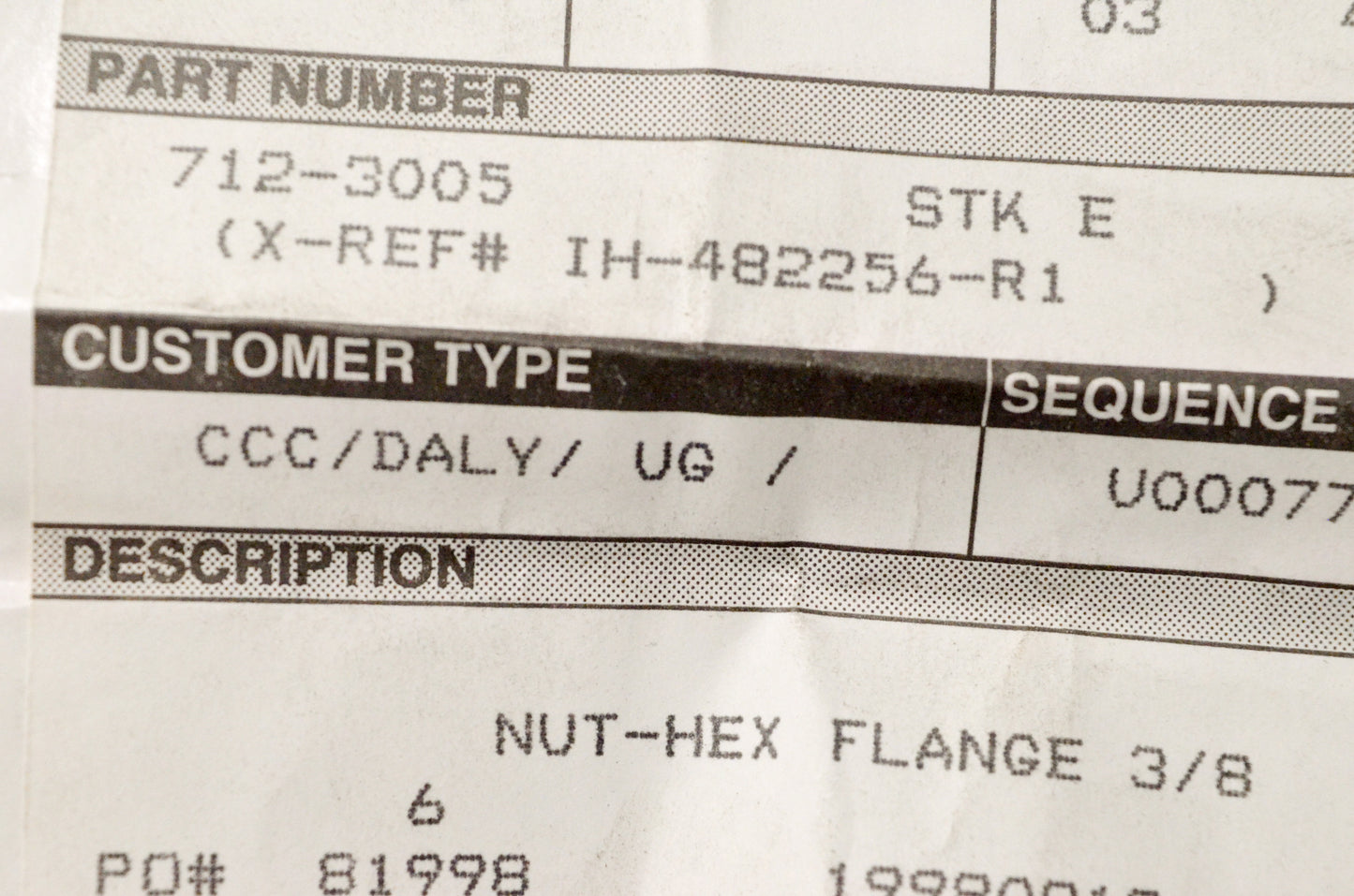 MTD 712-3005 Flange Lock Nut NOS