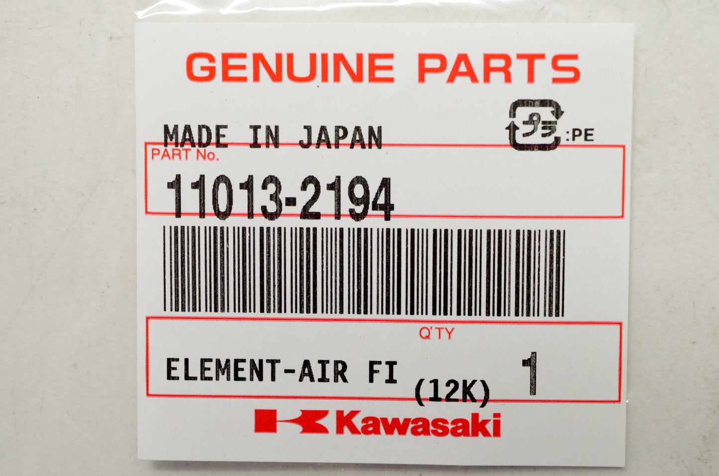 OEM Kawasaki 11013-2194 Air Filter Element NOS