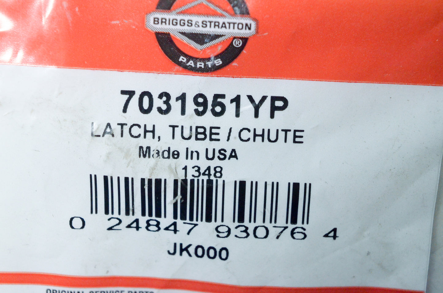 OEM Briggs & Stratton 7031951YP Tube / Chute Latch NOS