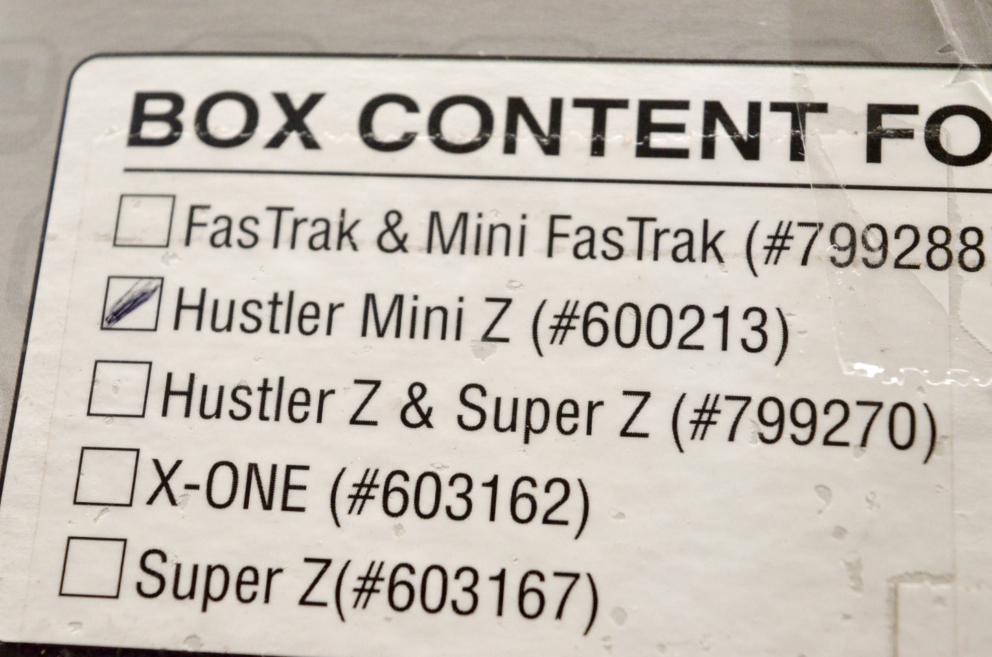 Hustler 600213 Mini Z Flex Forks 48" Kit NOS