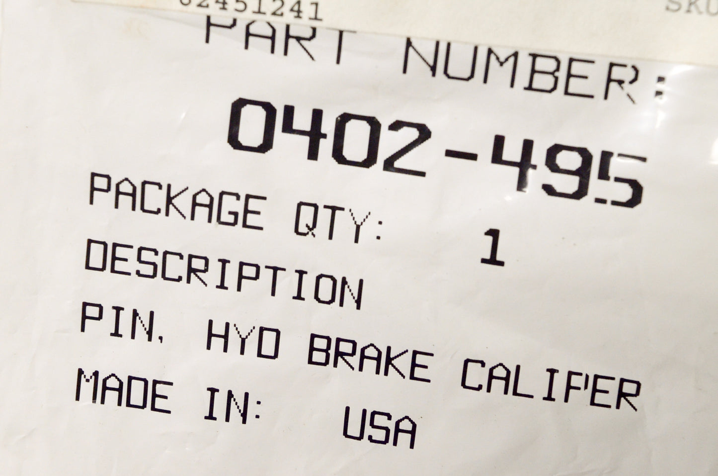 OEM Arctic Cat 0402-495 Brake Caliper Pin NOS
