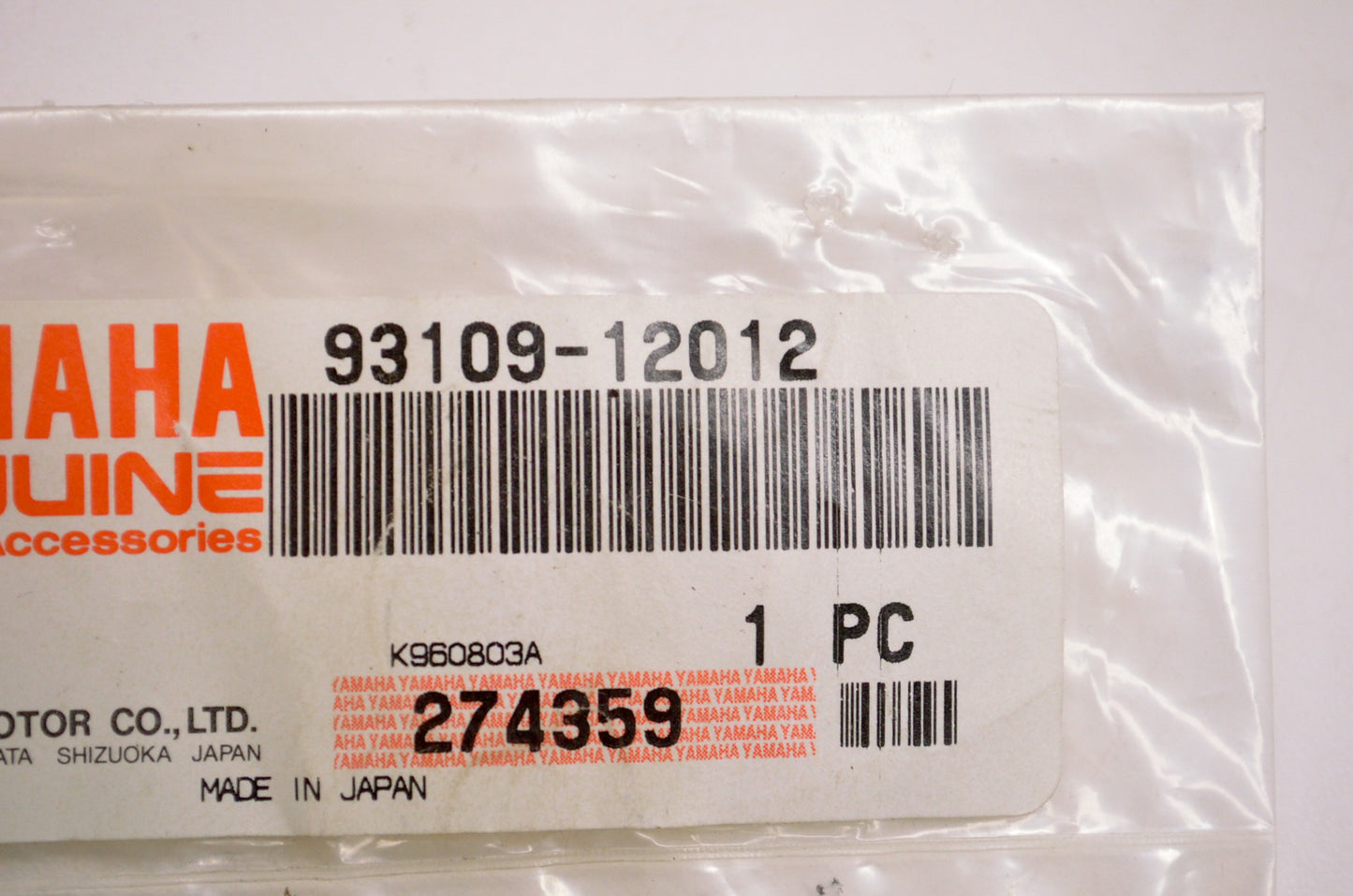 OEM Yamaha 93109-12012-00 Oil Seal NOS